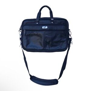 American Tourister Black Leather Laptop Bag